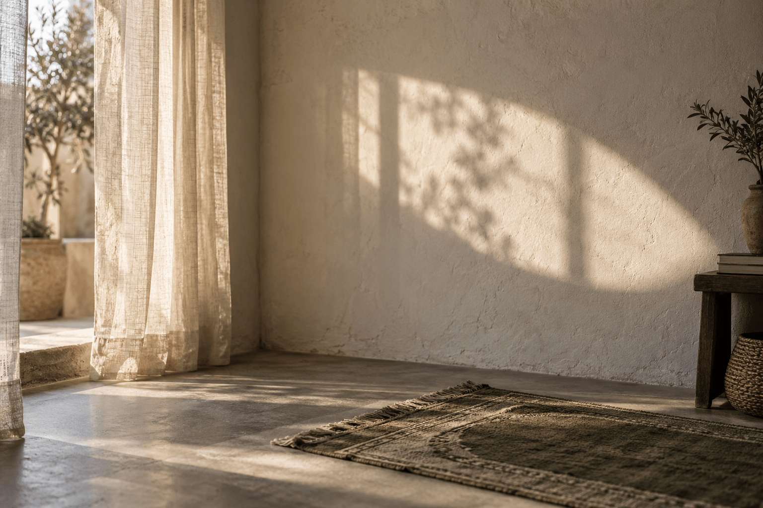 Morning light falling across a quiet prayer space